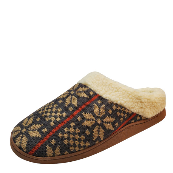 Deer Stags Mens Shoes Lodge Patterned Knit Slip On Slippers Dark Brown T… main image 9